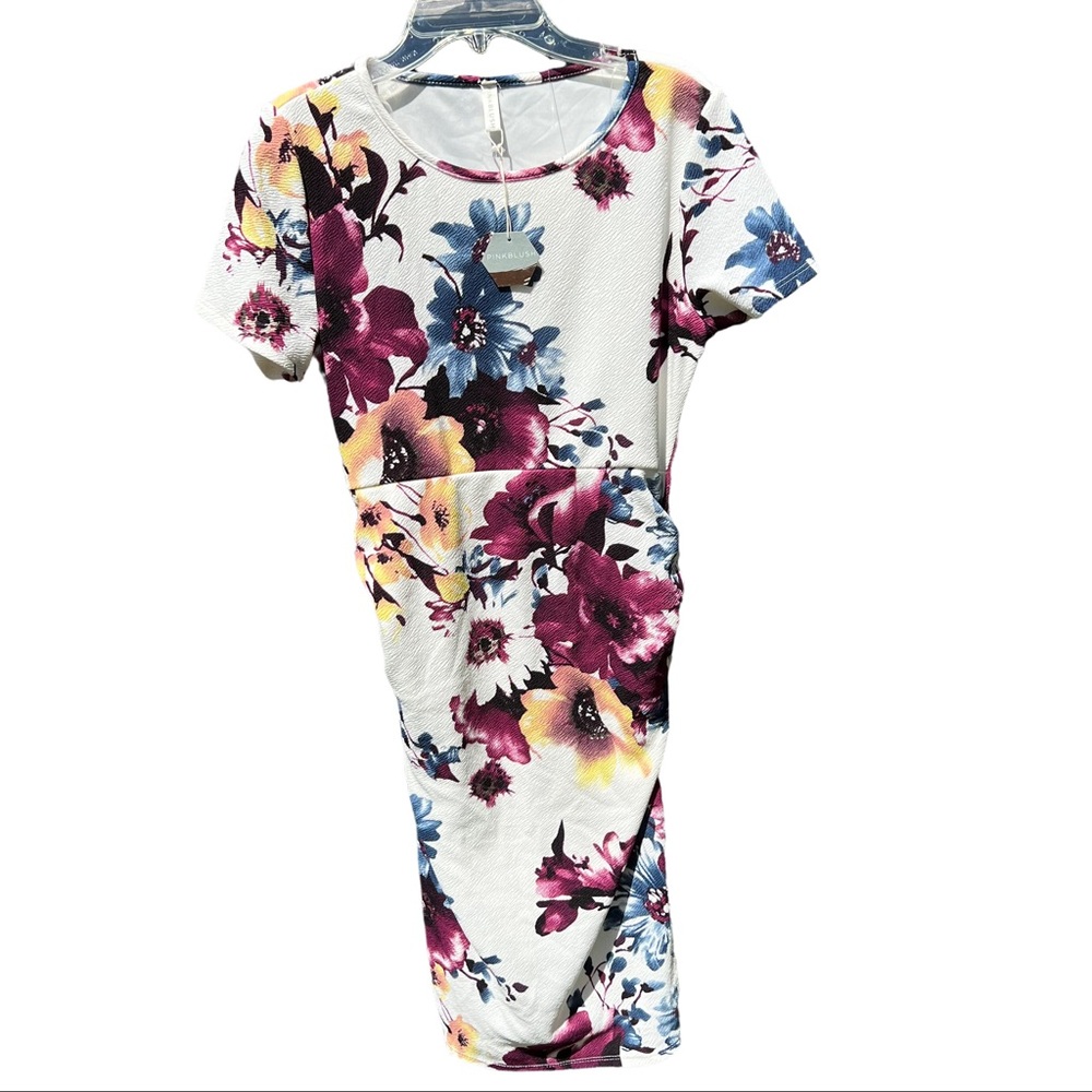 Floral Bodycon Dress Floral and Cream Womens Medium